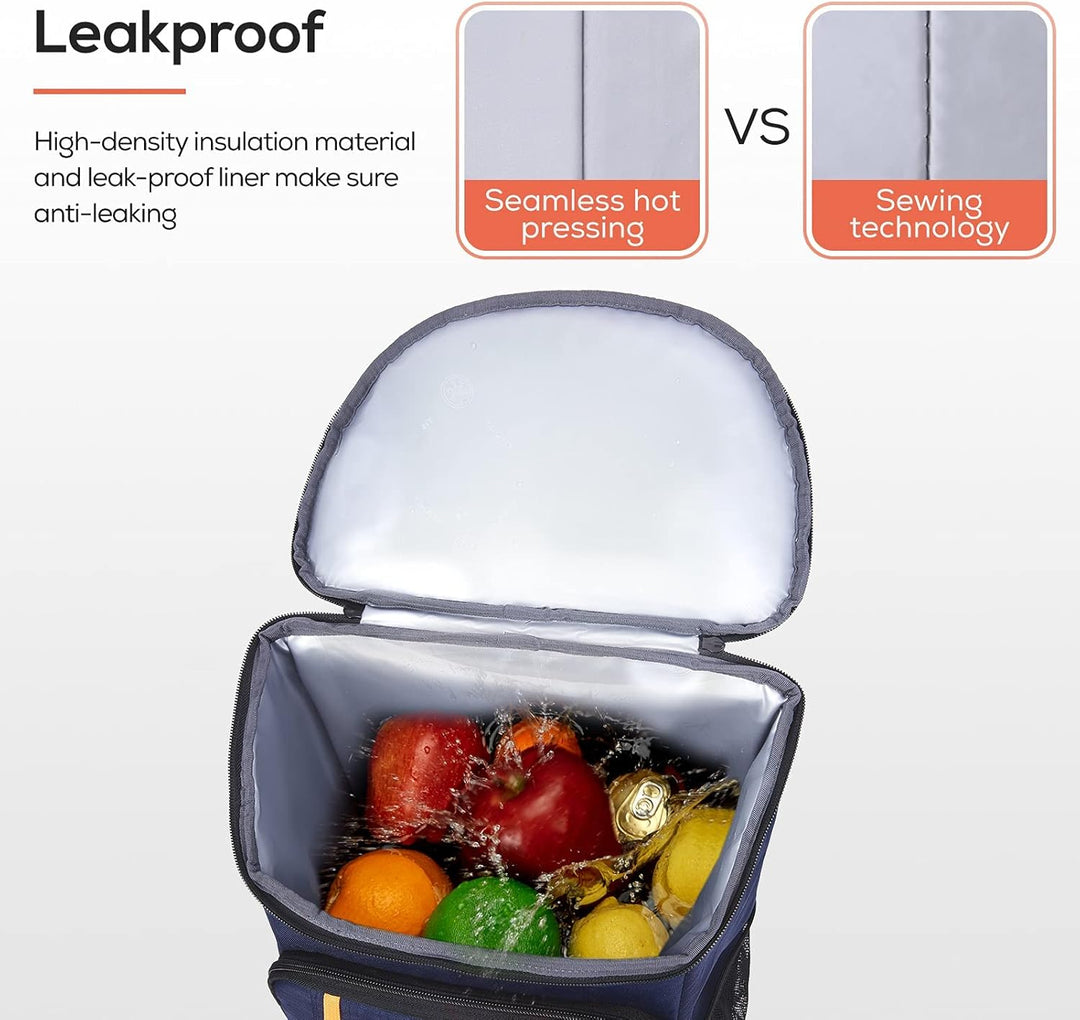 TOURIT 28L Kühler Rucksack Leichter Rucksack mit Flaschenöffner Hält 30 Dosen Blau, Blau