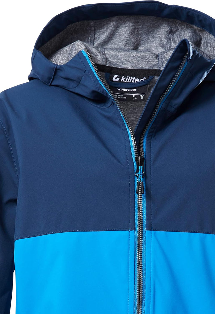 Killtec Jungen Kos 219 Bys Sftshll Jckt Softshelljacke/Outdoorjacke mit Kapuze 128 dunkel ozean, 128