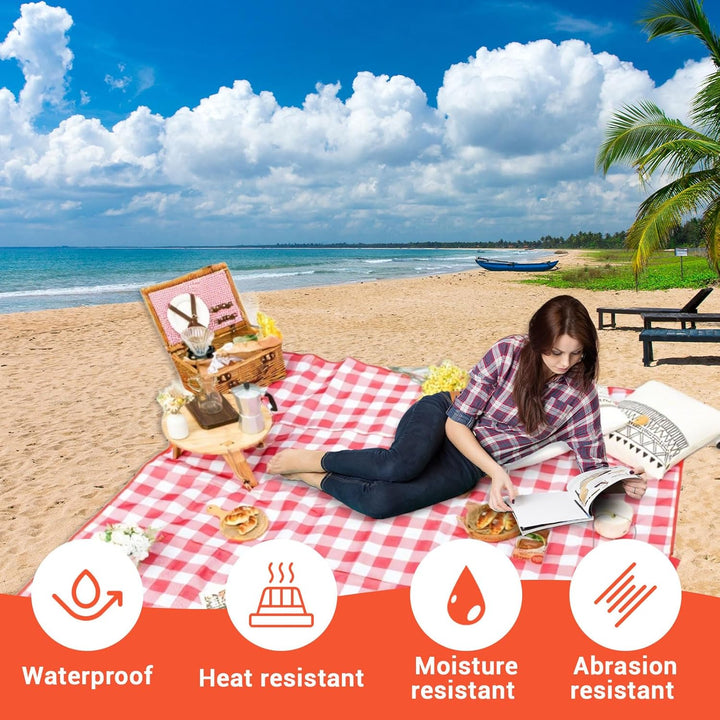 Picknickdecke Wasserdicht Stranddecke Picknickdecken Picknickmatte Rot Weiss Kariert Piknik Decke Ca