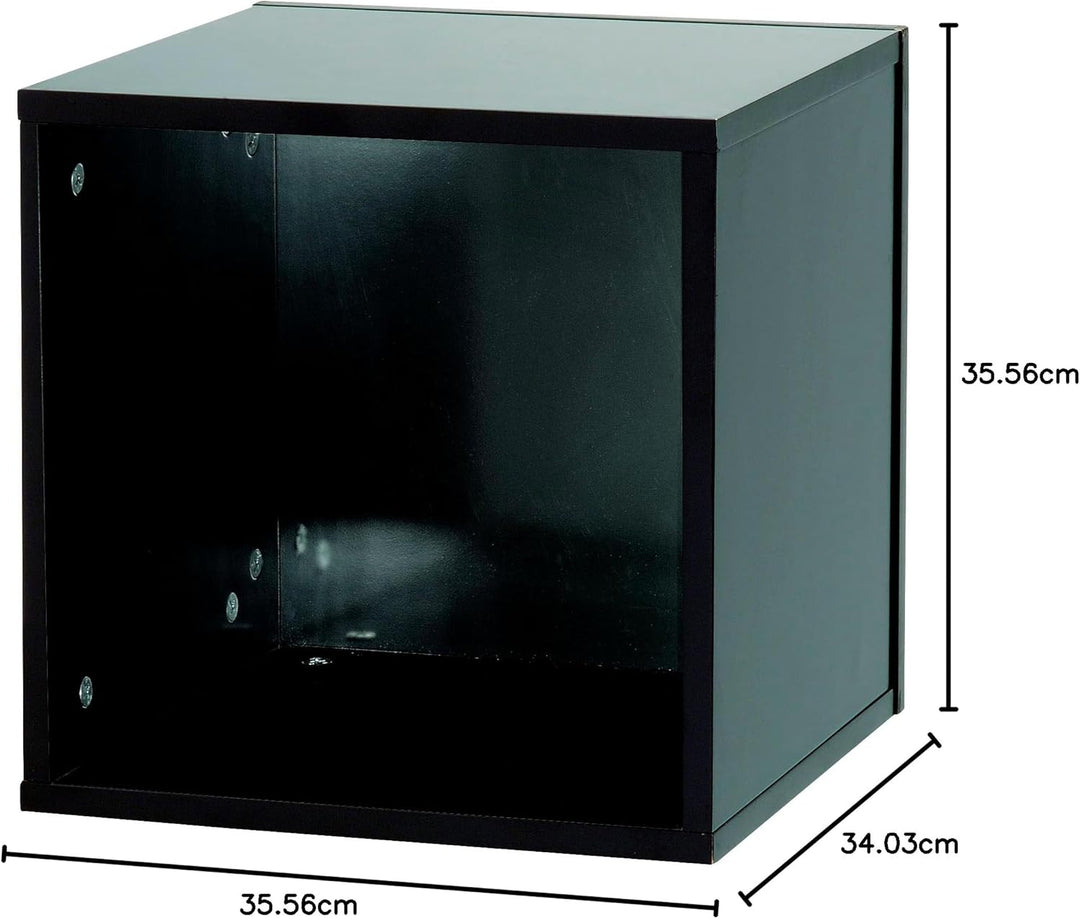 Glorious Record Box black 110 - bis zu 110 Platten im 12''-Format, Problemlos stapelbar, optisch abg