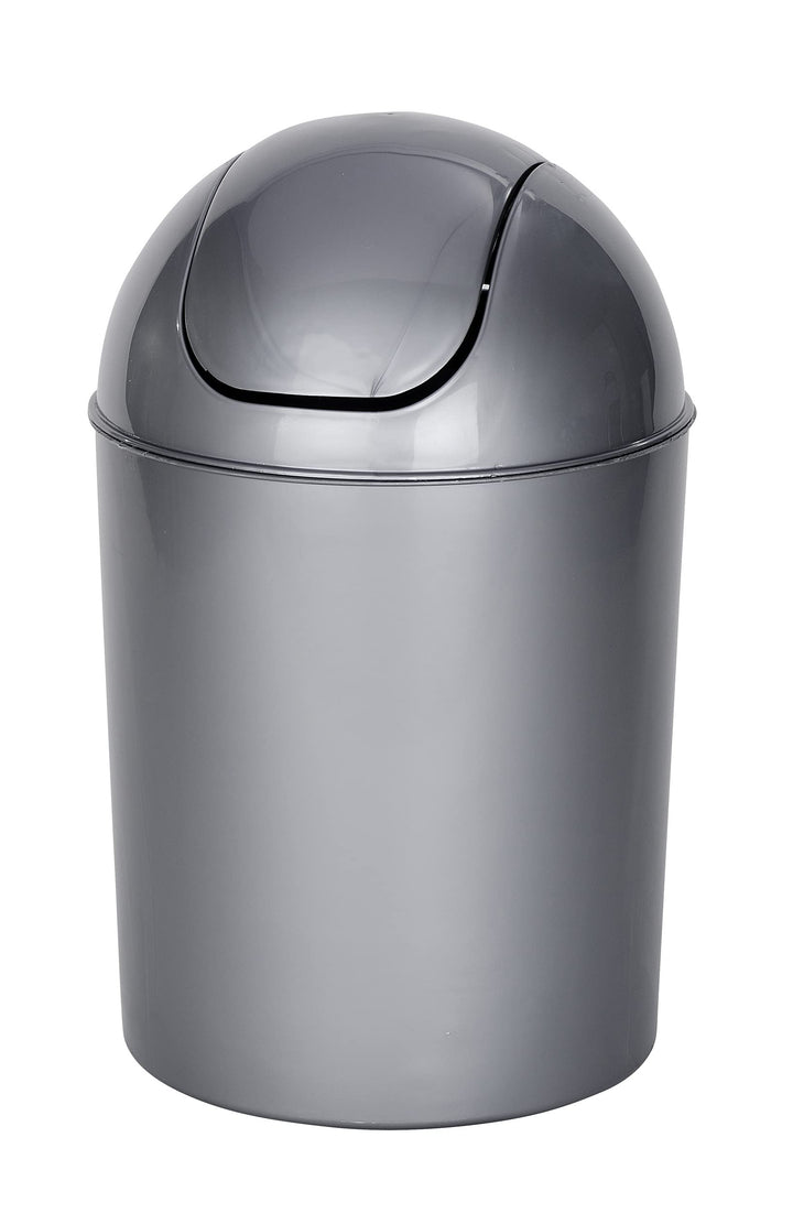 WENKO Schwingdeckeleimer Economic Grau Fassungsvermögen: 6 l, Polypropylen, 20 x 30 x 20 cm, Grau We
