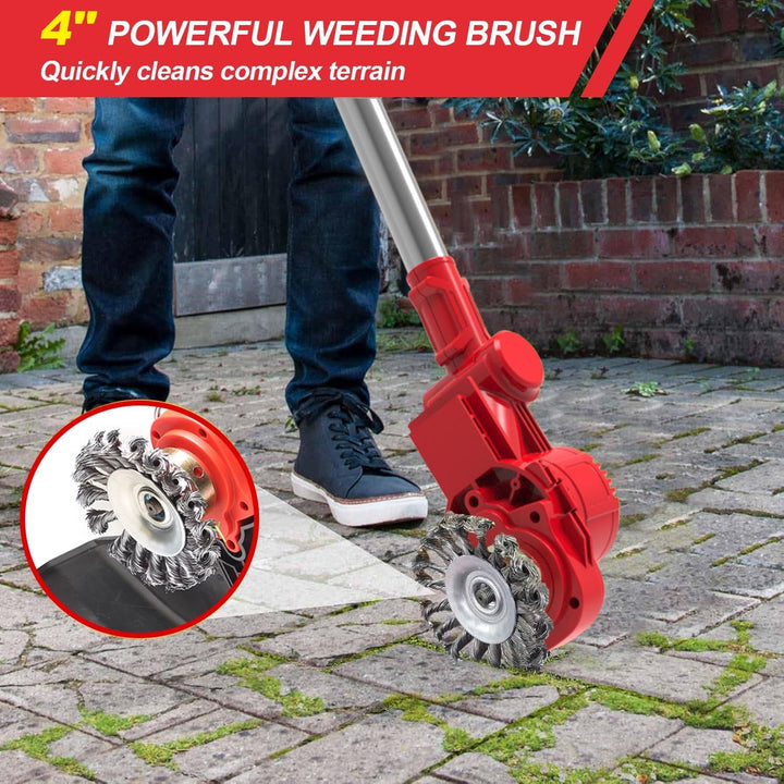 Rasentrimmer mit Akku und Unkrautbürste,21V Akku Rasentrimmer für Makita Akkus,Inkl 2X4.0Ah Akku &amp; L