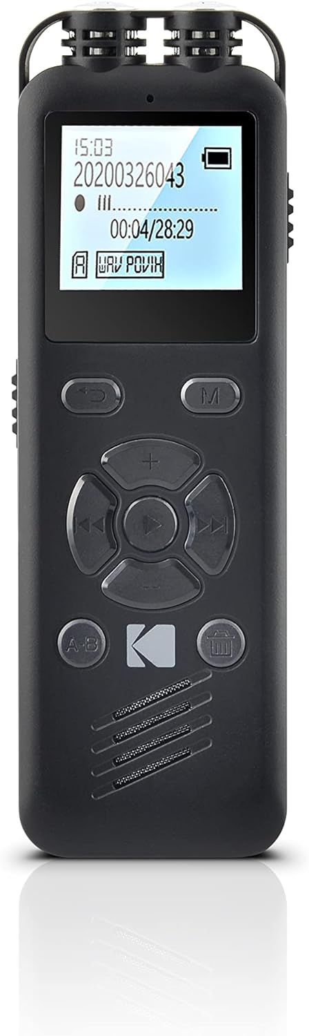 KODAK Hohe Intensität VRC250 digitaler Voice Recorder | Sprachgesteuertes wiederaufladbares Mini Dik