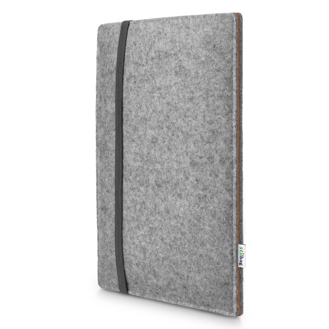 Stilbag massgeschneiderte Tablet-Hülle FINN | Tasche aus Filz Schutzhülle | Made in Germany Hellgrau