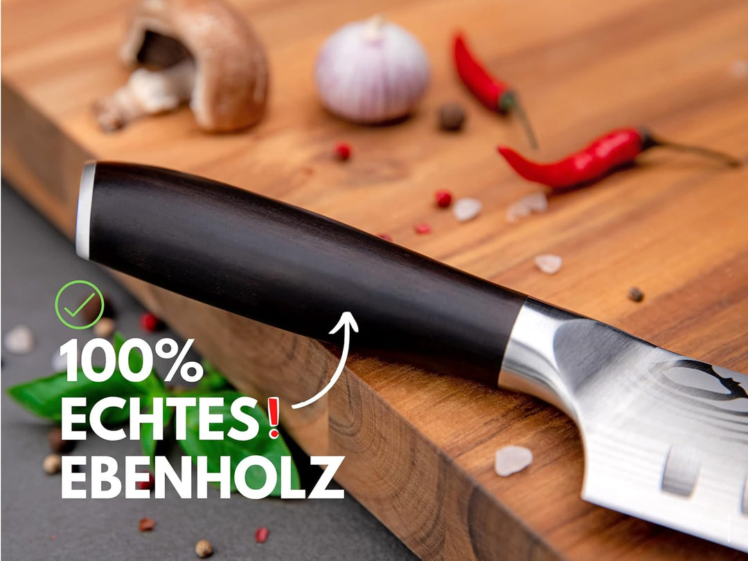 Hannah's Homebrand Santoku Messer & Sushi Messer - verblüffend scharfes Küchenmesser 18 cm Klinge -