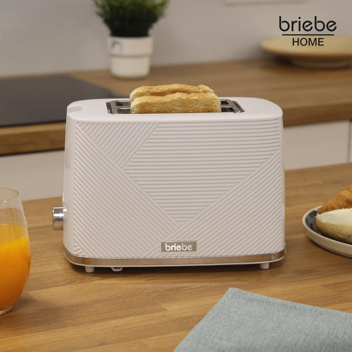 Briebe Elegance Brotor, breiter Schlitz, 2-Scheiben-Toaster, 7 Röststufen, Aufwärmfunktion, Abbreche