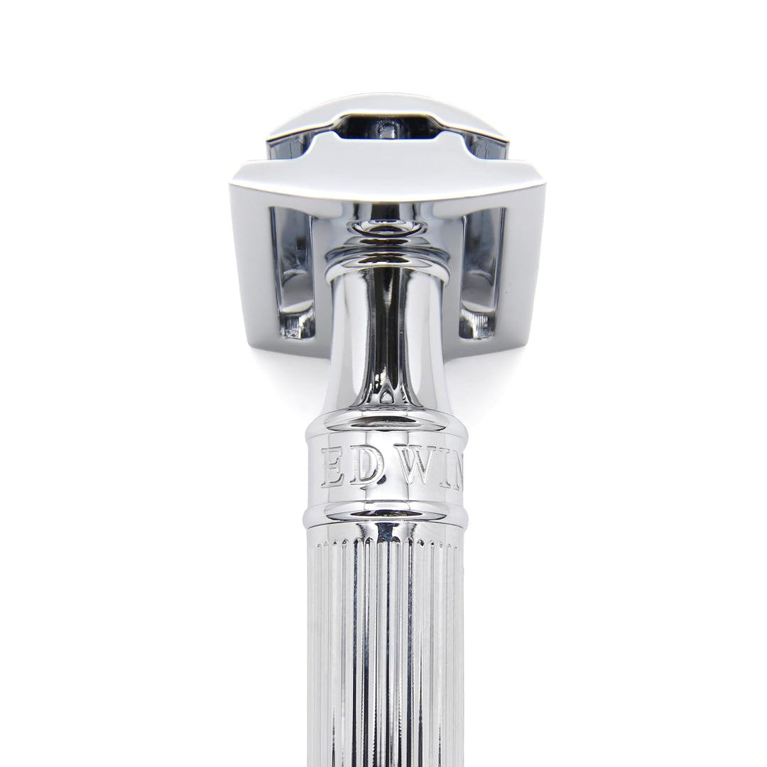 Edwin Jagger Chrome Lined Double Edge Razor - Long Handle by Edwin Jagger