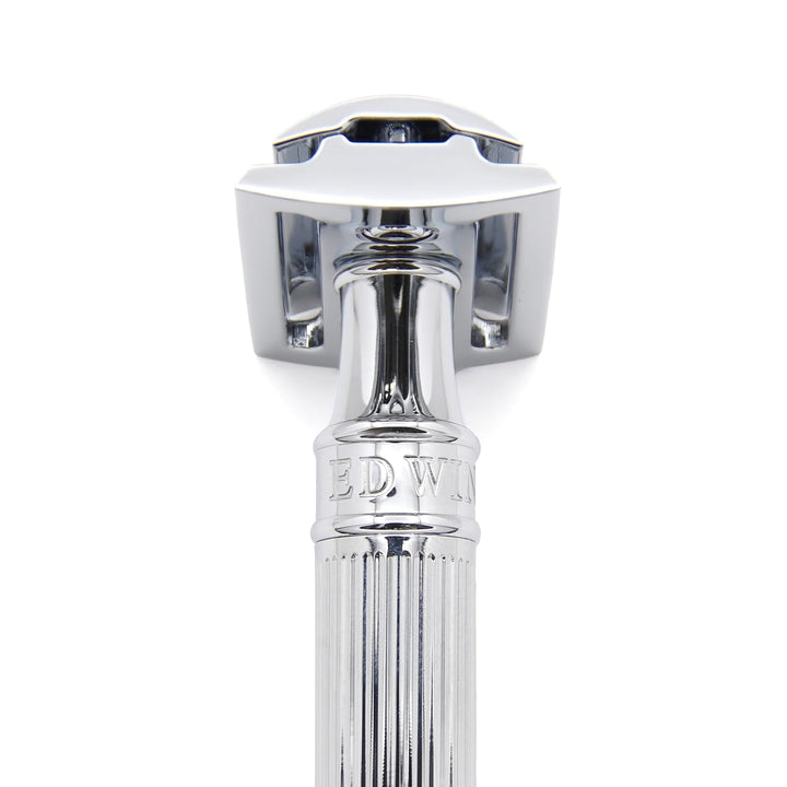 Edwin Jagger Chrome Lined Double Edge Razor - Long Handle by Edwin Jagger