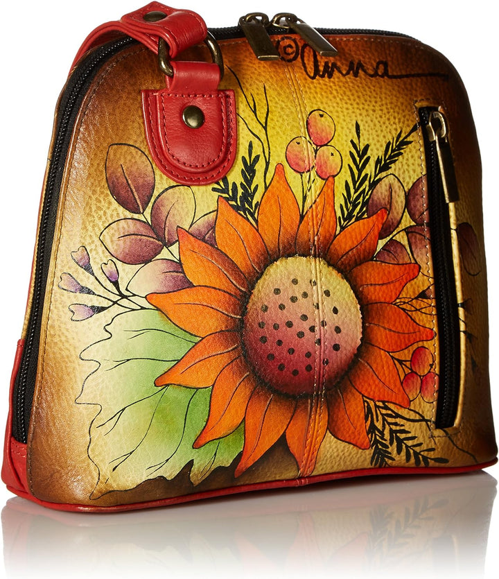 Anna by Anuschka Kleine Damen-Handtasche aus echtem Leder mit Reissverschluss | Organizer mit mehrer