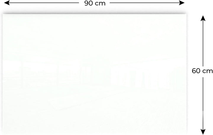 ALLboards Glasboard Magnetisch Weiss 90x60cm, Rahmenlos, Glastafel, Magnettafel, Gehärtetes Glas, We