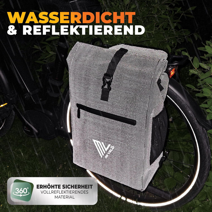 MIVELO Fahrradtasche für Gepäckträger - 3in1 Gepäckträgertasche Rucksack Umhängetasche - 100% wasser