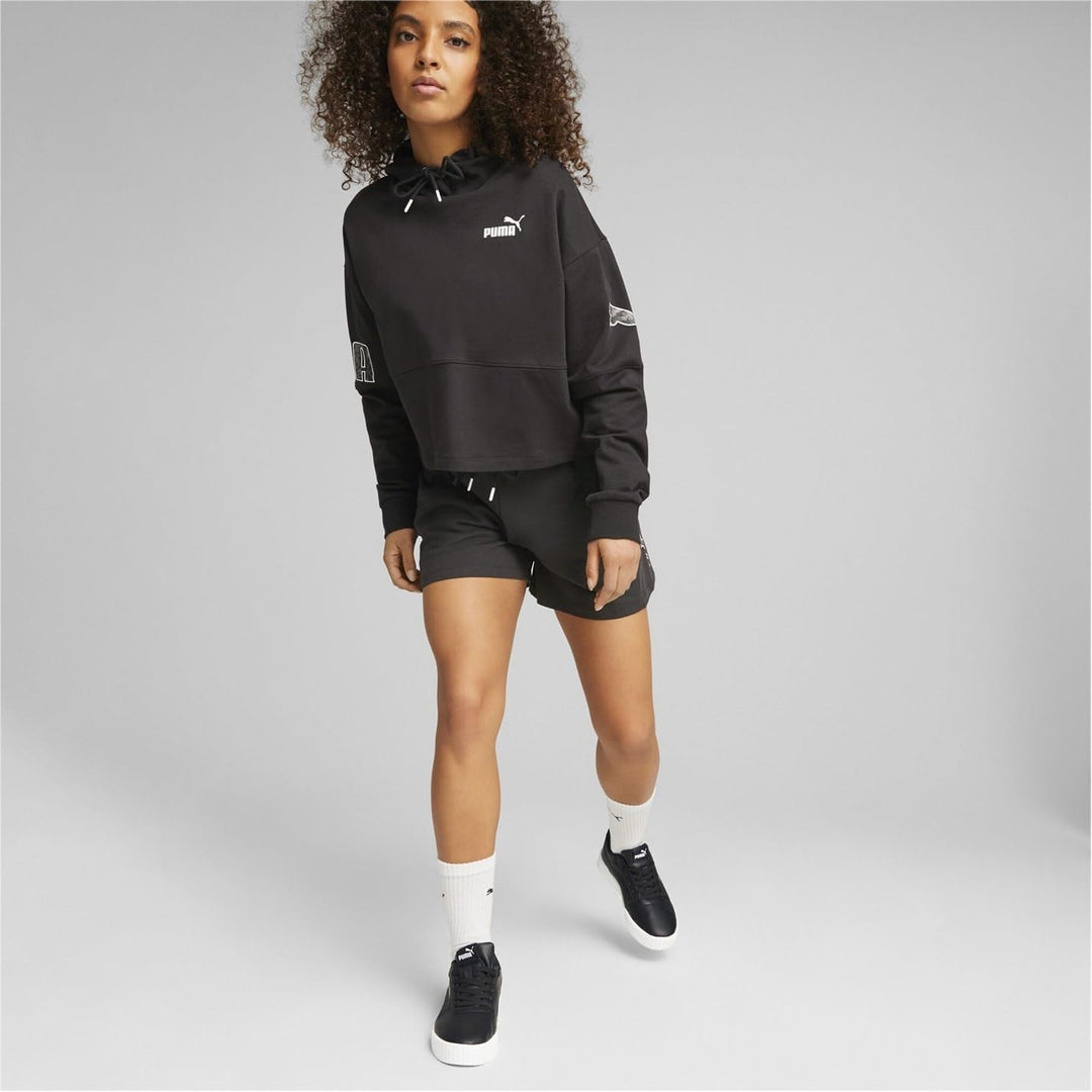 PUMA Power Colorblock Sommer Hoodie für Damen S Puma Schwarz, S Puma Schwarz