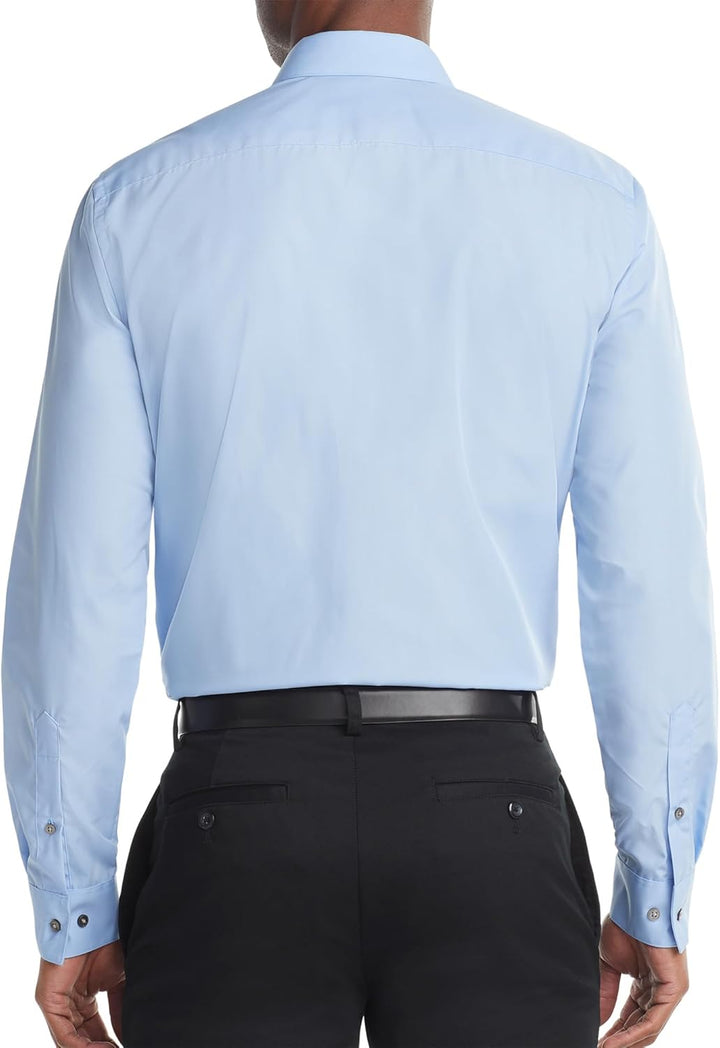 Van Heusen Herren Popeline, Normale Passform, Fester Spitzkragen Klassisches Hemd M Cameo Blau, M Ca