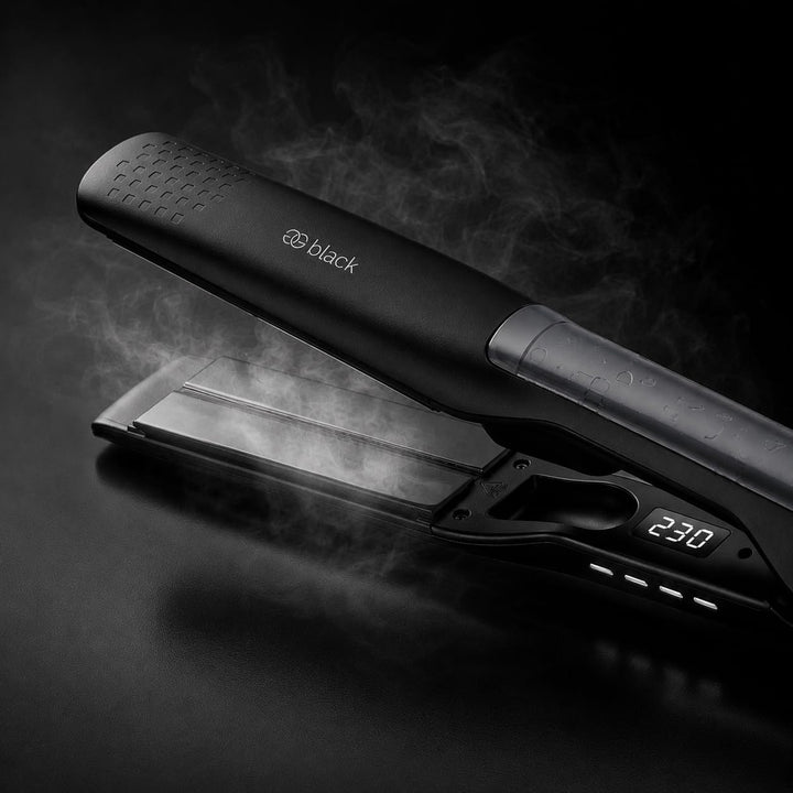 Glätteisen 2-in-1 Professionelles Haarglätter Lockenstab Golden Goods - Dampf & 42mm Breite Titanpla