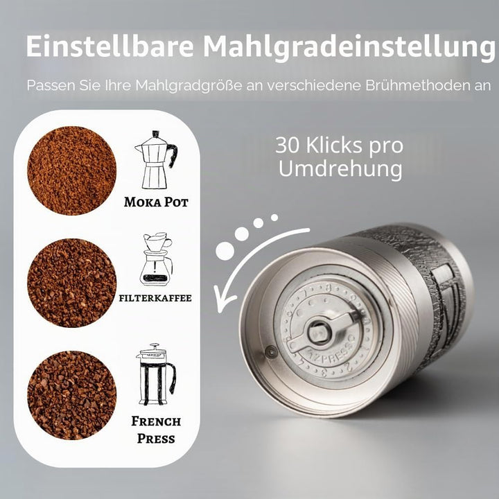 1Zpresso Q Manuelle Kaffeemühle - Kurbelgriff mit, Mini Slim Travel Grösse Passt in den Kolben, Mont