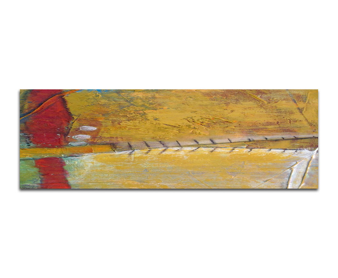 Paul Sinus Art Panoramabild auf Leinwand und Keilrahmen 120x40cm Malerei abstrakt Textur Grunge