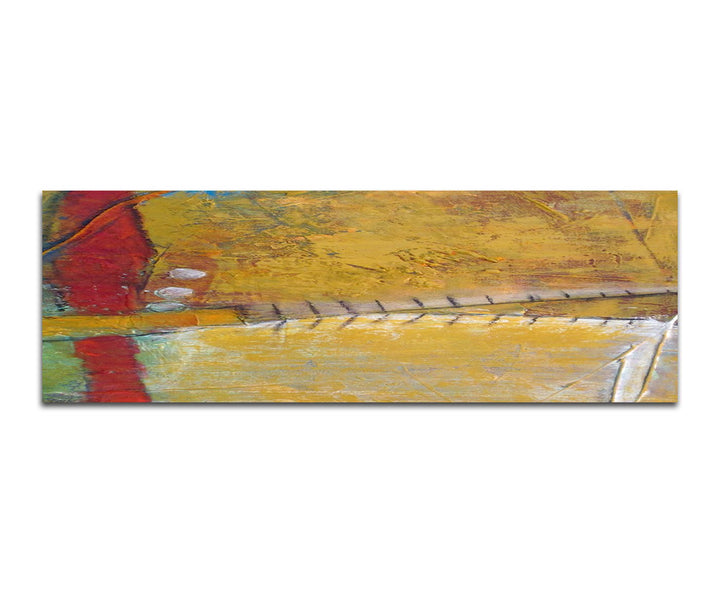 Paul Sinus Art Panoramabild auf Leinwand und Keilrahmen 120x40cm Malerei abstrakt Textur Grunge