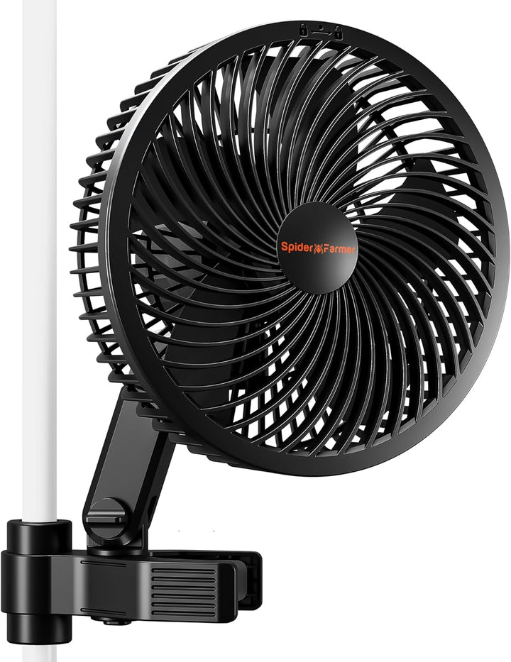 Spider Farmer Grow Ventilator mit Clip, 10-Stufen-Regelung per Knopf oder GGS Smart App (App-Steueru