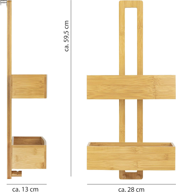 ONVAYA® Duschregal ohne Bohren | aus Bambus | Badregal zum Hängen | Duschablage aus Holz | Hängerega