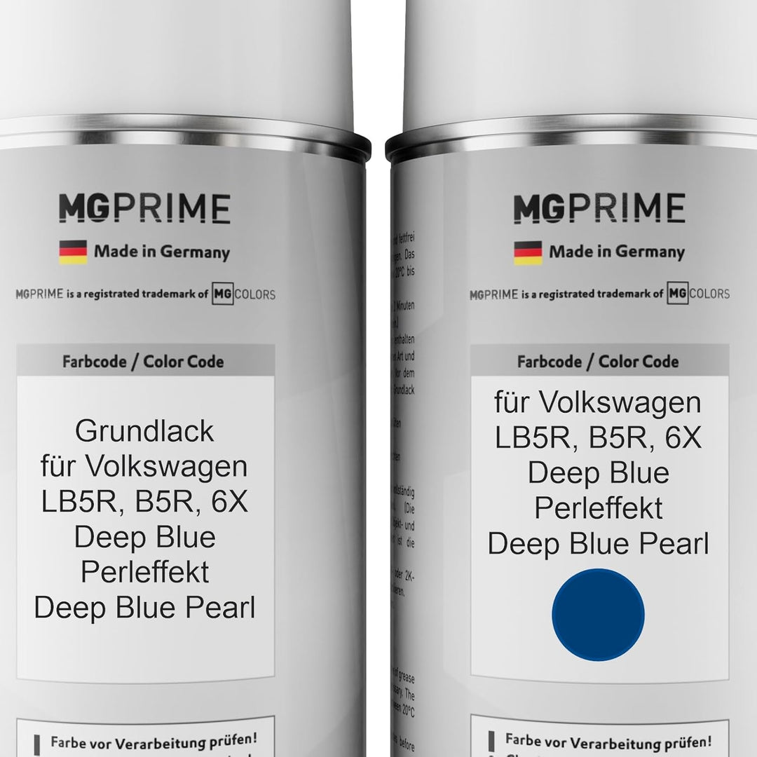 MG PRIME Autolack Sprühdosen Set für Volkswagen VW LB5R / 6X Deep Blue Perleffekt/Deep Blue Pearl Gr