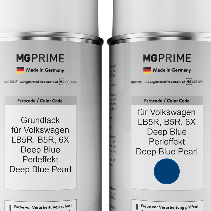 MG PRIME Autolack Sprühdosen Set für Volkswagen VW LB5R / 6X Deep Blue Perleffekt/Deep Blue Pearl Gr