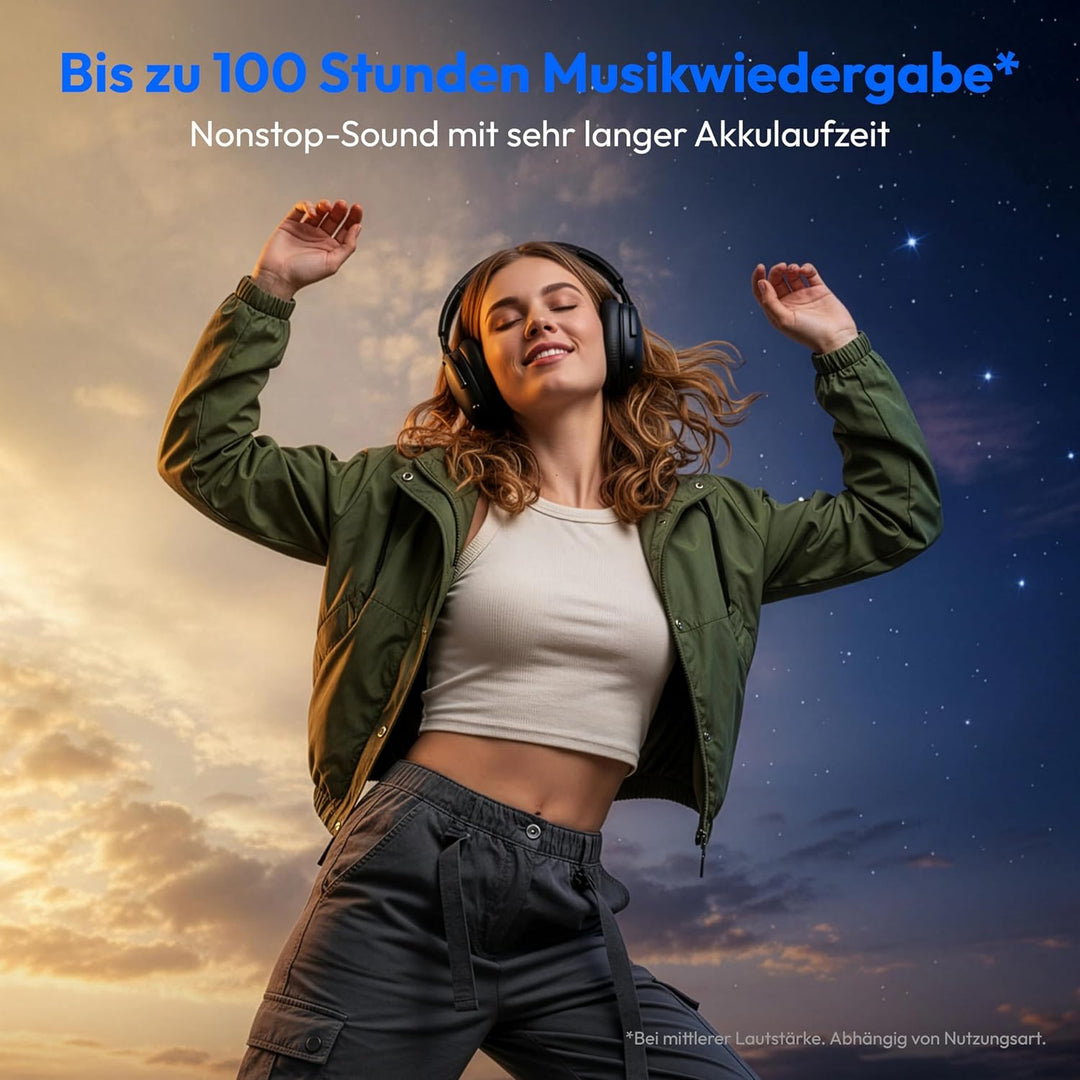 MEDION Over Ear Kopfhörer HX-1 Pure (kabellos, Bluetooth 5.4, Wireless, Passive Noise Isolation, 3+1