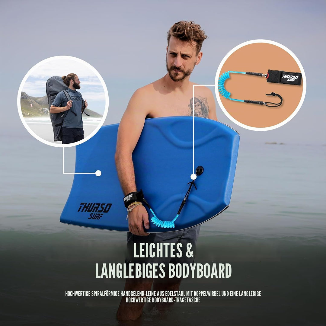 THURSO SURF 42 Zoll Bodyboard für Strand und Pool – Leichtes PE-Core mit IXPE-Deck, HDPE-Boden und F