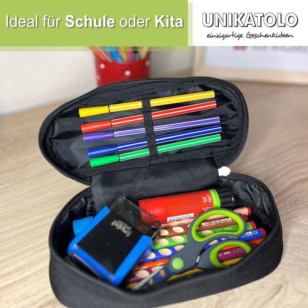 Federmäppchen Fuchs mit Name,rosa Stiftebox Federtasche, Geschenkidee Schulanfang, Schule, Kinder, M