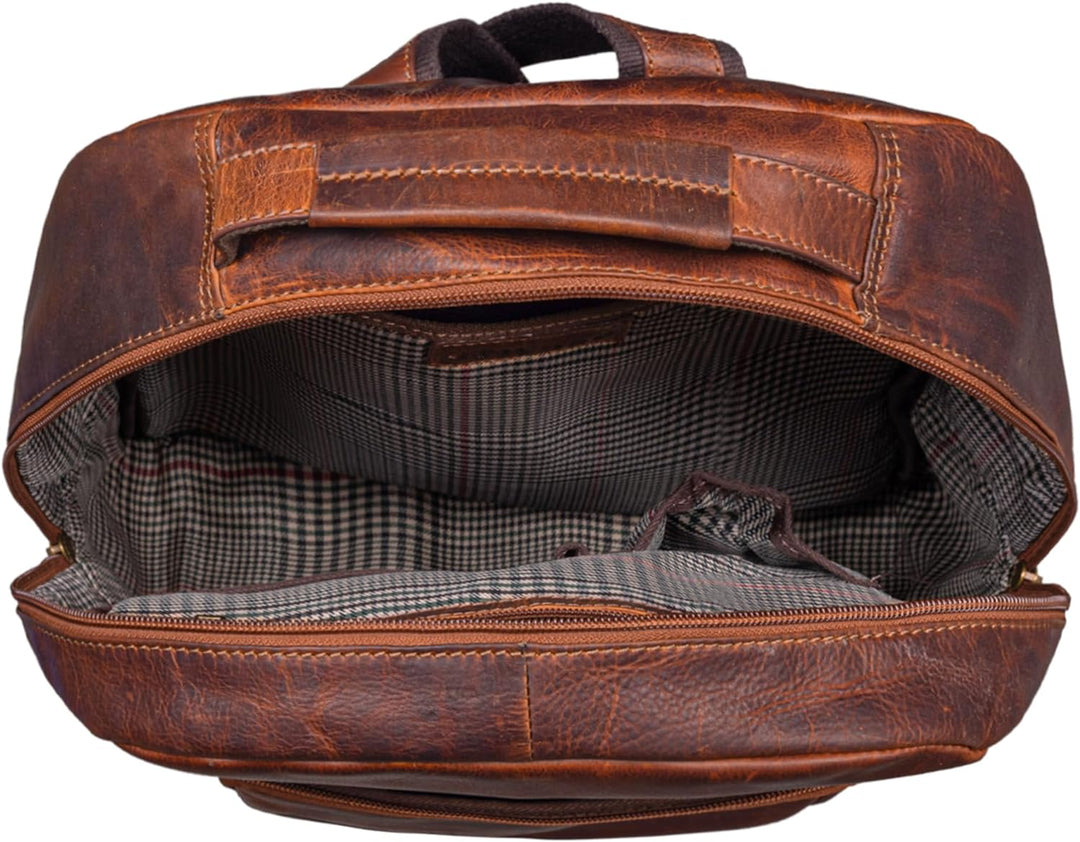 STILORD 'Glover' Business Lederrucksack für 15,6 Zoll Laptop Rucksack für Damen und Herren DIN A4 Of
