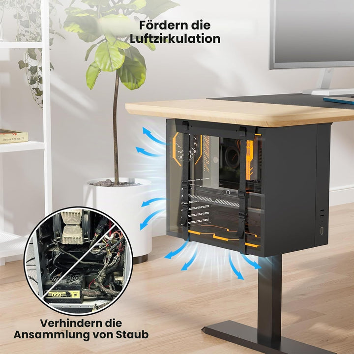 BONTEC Verstellbare PC Halterung, Computerhalterung Untertisch, CPU-Halterung unter Schreibtisch, Ve