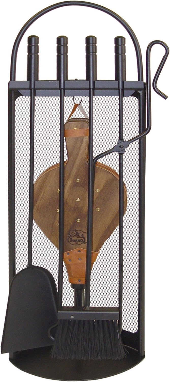 ImEx EL Zorro 10047 – Kamin Set, arch Mesh (Faltenbalg, 68 x 23 x 14 cm), Werkzeuge Farbe Schwarz