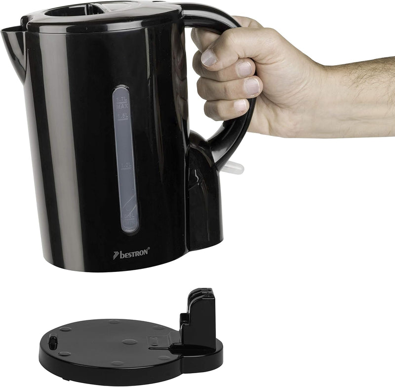 Bestron Wasserkocher mit Kochstopp-Automatik, 1,7 Liter, 2200 Watt, Schwarz Schwarz 1.7 Liter, Schwa