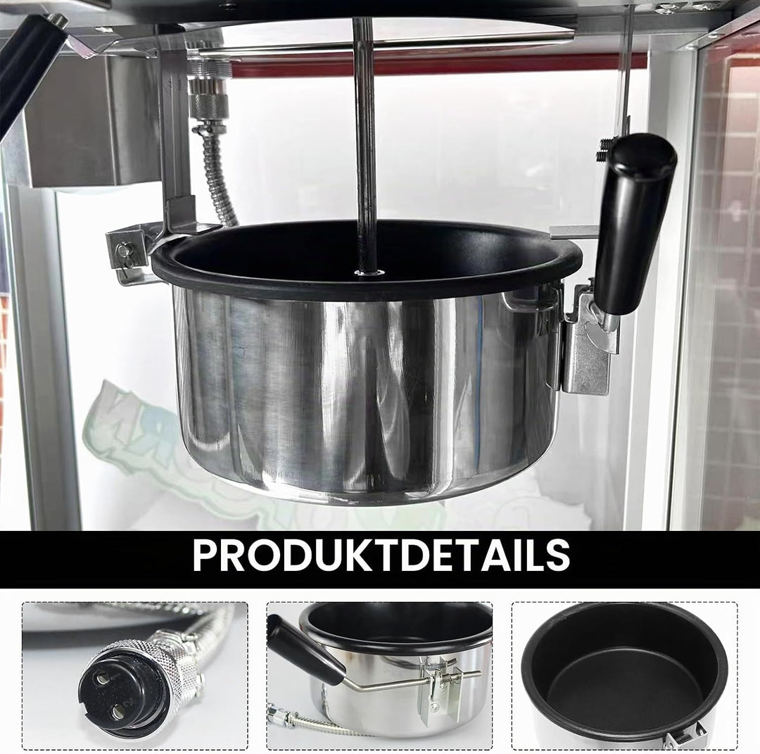 Heissluft Popcornmaschine Zubehör, Popcorntopf 2 Holes-15mm Elektrische Handgekurbelte Popcorn-Herst