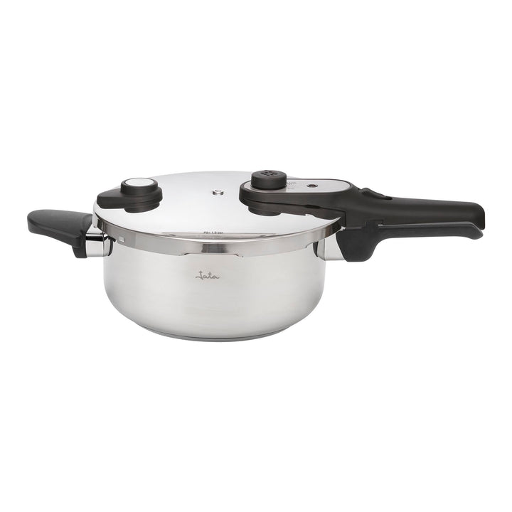 JATA HOGAR HOLL2224 Schnellkochtopf aus Edelstahl, 4 l, Schnellkochtopf mit Drehverschluss, 3 Sicher