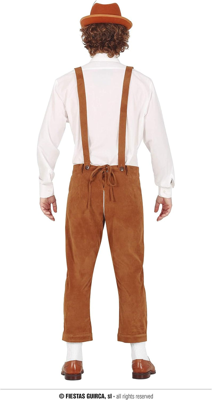 Fiestas Guirca Kostüm Lederhose Herren mit traditionellem Stick - Kostüm Oktoberfest Herren - Grösse
