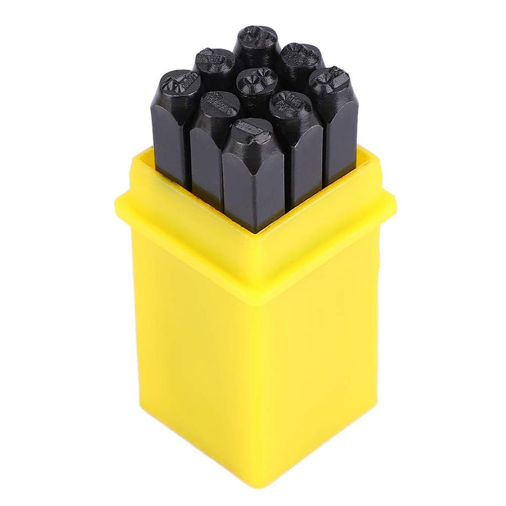 36 stücke kohlenstoffstahl punch set, 4mm anzahl brief alphabet punch metall stempel tool kit mit fa