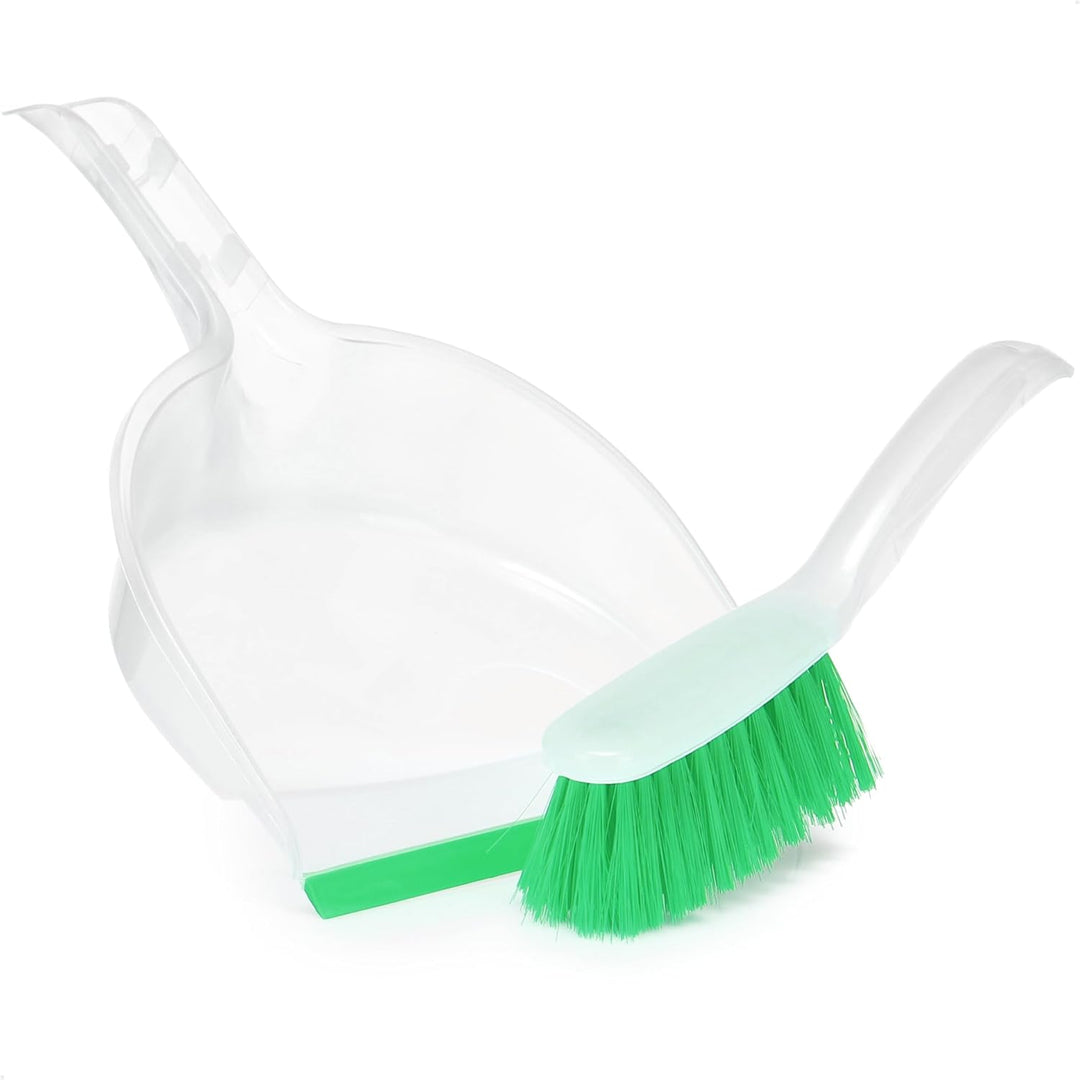 com-four® 2X Kehrgarnitur - grünes Kehr-Set aus Handfeger und Kehrschaufel - farbenfrohes Haushaltsr