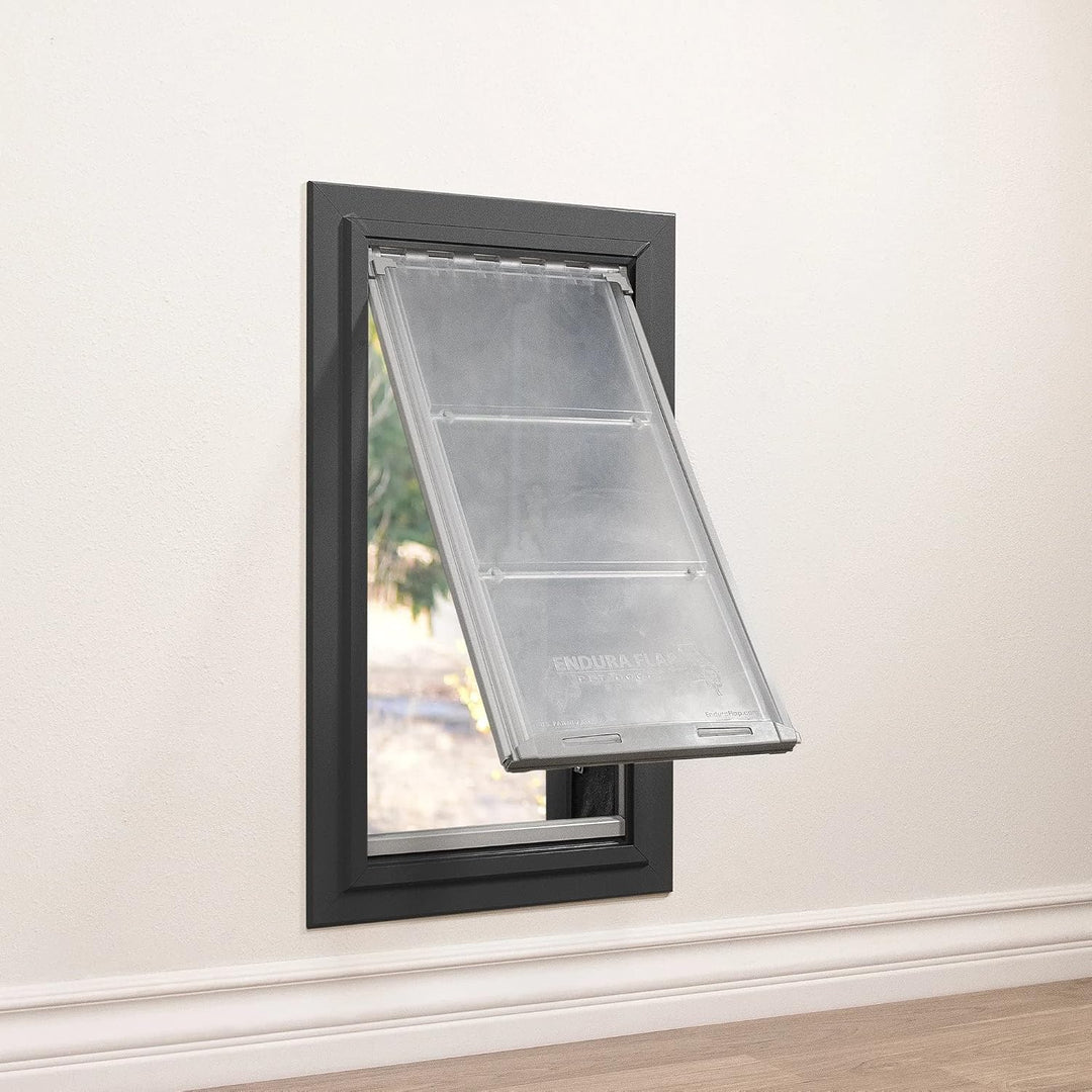 E2 Haustiertür für Wände in Schwarz | Energieeffizientes Einzelklappen-Design für Wandinstallationen