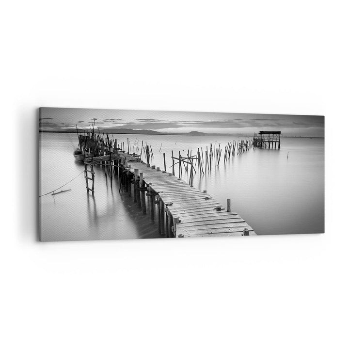 Wandbilder Dekoration Wohnzimmer Meer Brücke Landschaft Natur Panorama Bilder auf Leinwand 120x50cm