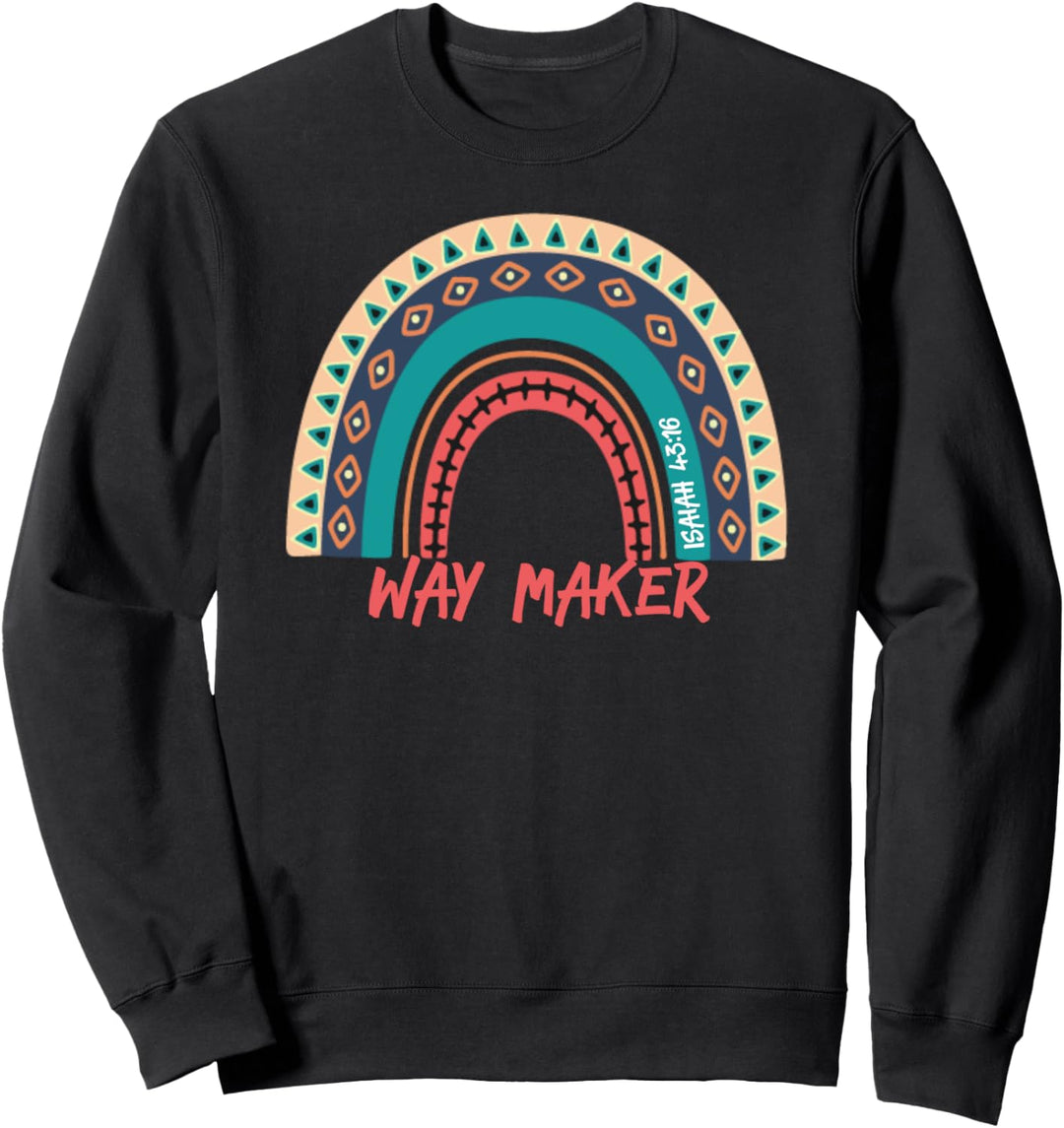 Waymaker Miracle Worker Promise Rainbow Light Colorful Sweatshirt