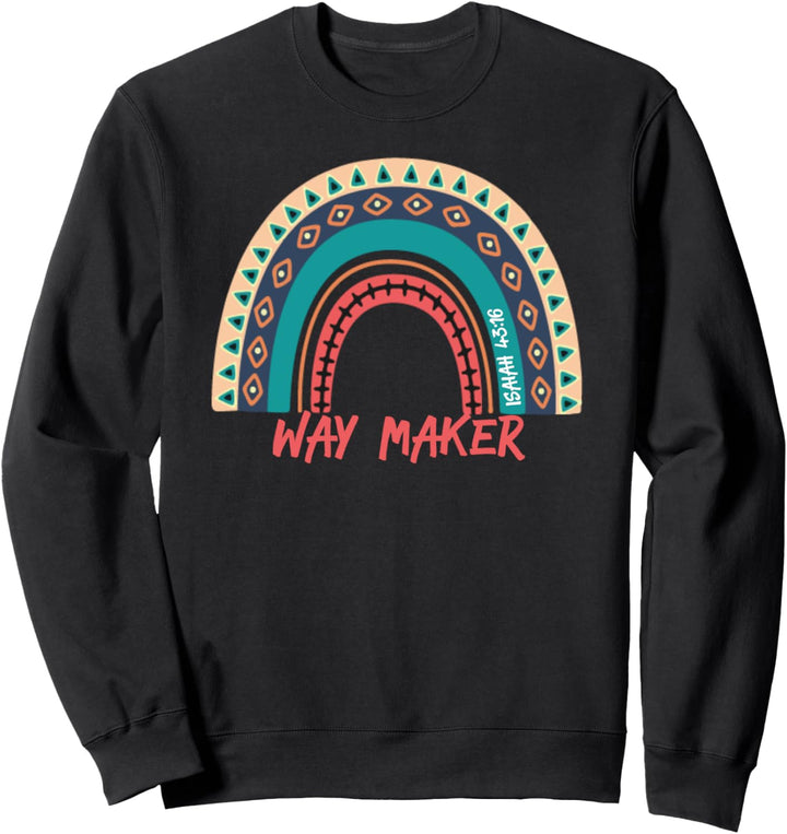 Waymaker Miracle Worker Promise Rainbow Light Colorful Sweatshirt
