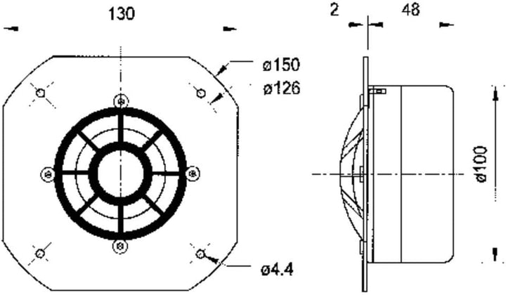 Visaton VS-dsm50ffl – Lautsprecher (5 cm, 120 W, 180 W, 400 – 15000 Hz, Weiss, 15 cm, 1163