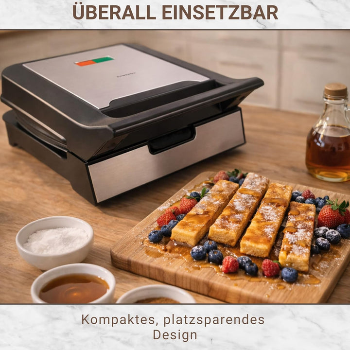 Syntrox Germany French Toast Maker MM-1400W mit herausnehmbaren Backplatten