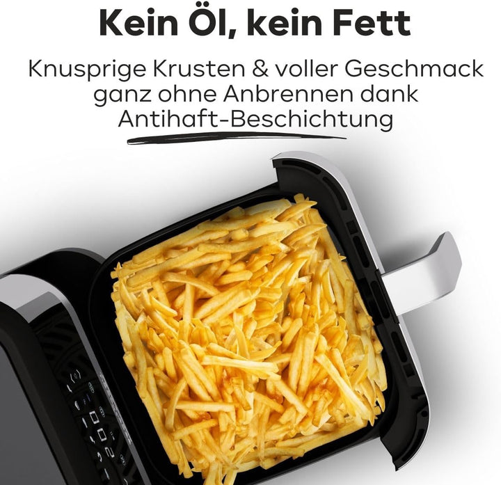 ProfiCook® Heissluftfritteuse 8L | Öl- und fettfreie Heissluftfritteuse | Airfryer mit 7 Programmen