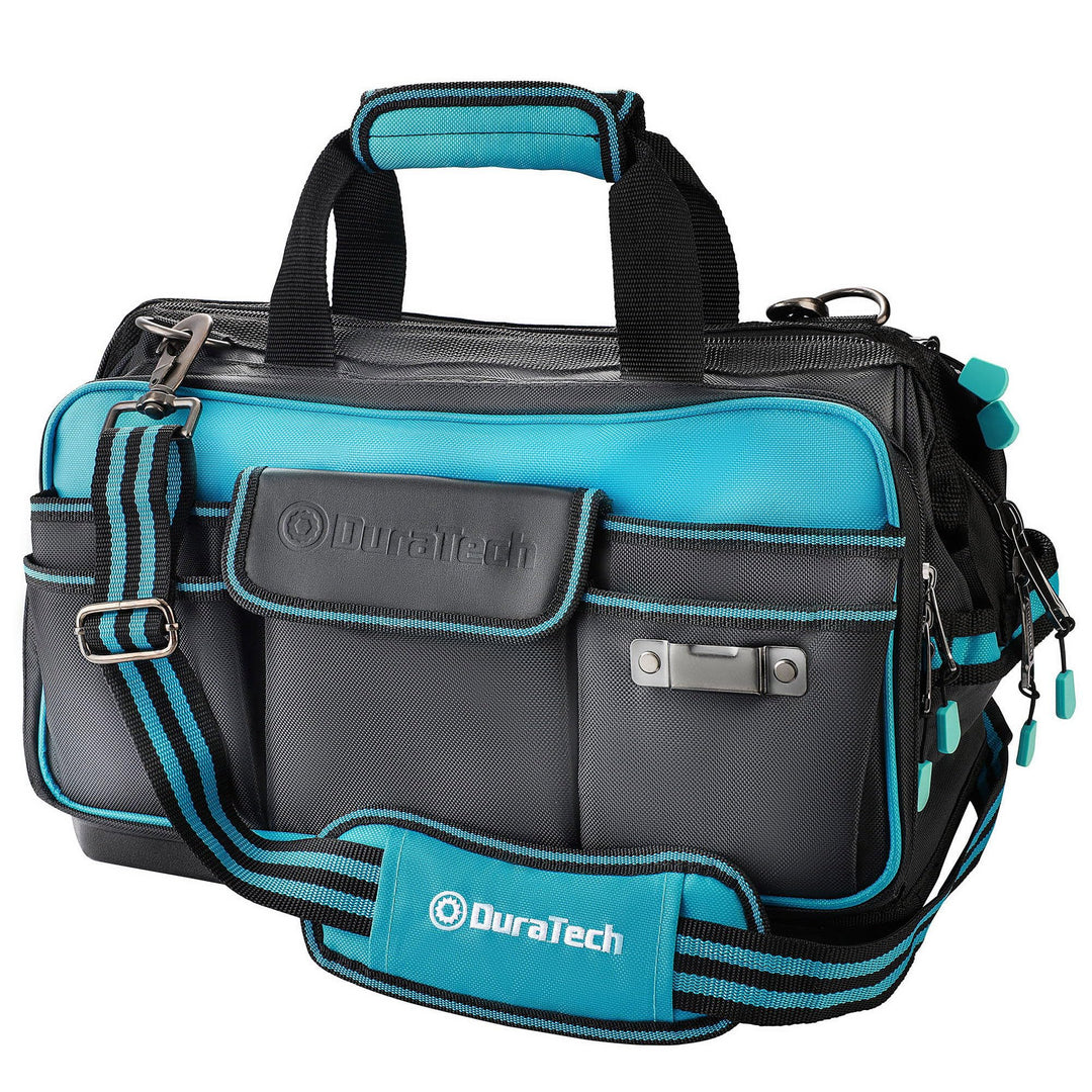 DURATECH Werkzeugtasche Elektriker Wasserdicht 43CM, Profi Werkzeugtasche mit breiter Öffnung & hohe