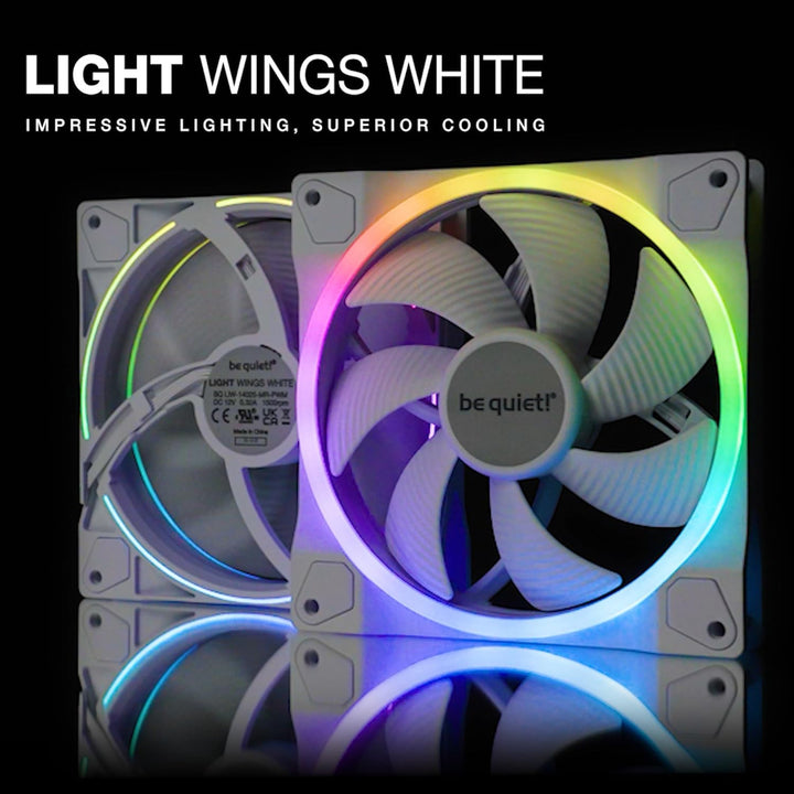 be quiet! Light Wings White 140mm PWM Triple Pack Gehäuselüfter, weiss, 3er Pack, BL102
