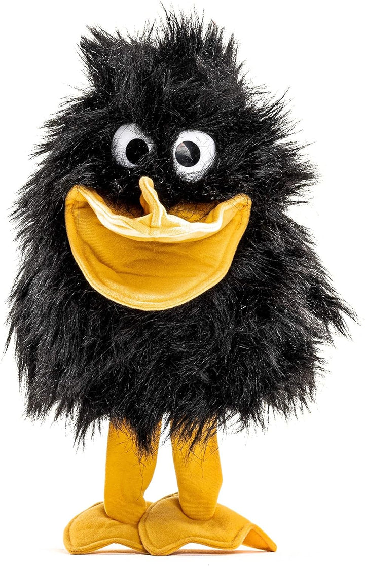 Uni-Toys - Handpuppe Rabe - 40 cm (Höhe) - Plüsch-Puppe, Vogel - Plüschtier, Kuscheltier Rabe, 40 Cm