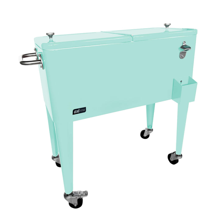 AXI Retro Getränkekühler | Kühlwagen/Kühler mit Rollen - 76 Liter | Fahrbare Kühlbox in diversen Far