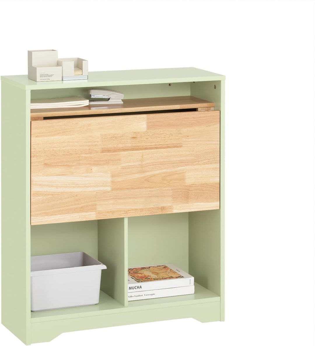 SoBuy Klapptisch mit angebautem Schrank Klappbarer Tisch mit Schrank Faltbarer Tisch Schreibtischsch