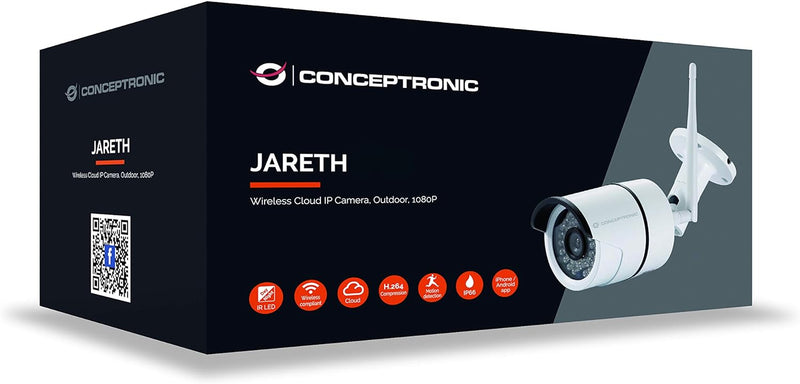 Conceptronic JARETH03W HD Kabellose Wireless Cloud IP Camera, Outdoor, 1080P